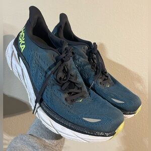 Hoka‎ One One Clifton 8 Running Shoes in Blue Coral/Butterfly - Men's 10.5